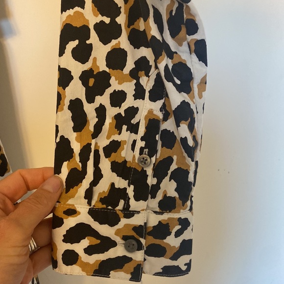 J Crew dress, Leopard print button down with tie waist, size 4 - Picture 6 of 7